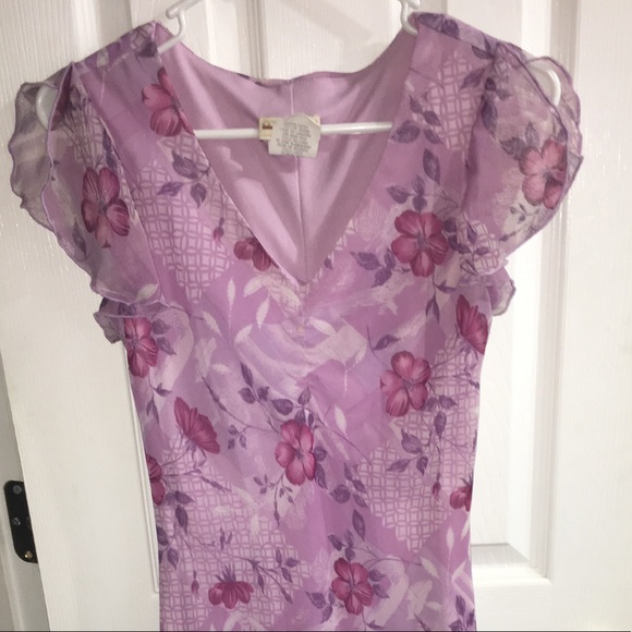 Cute purple/pink floral dress - Picture 4 of 4